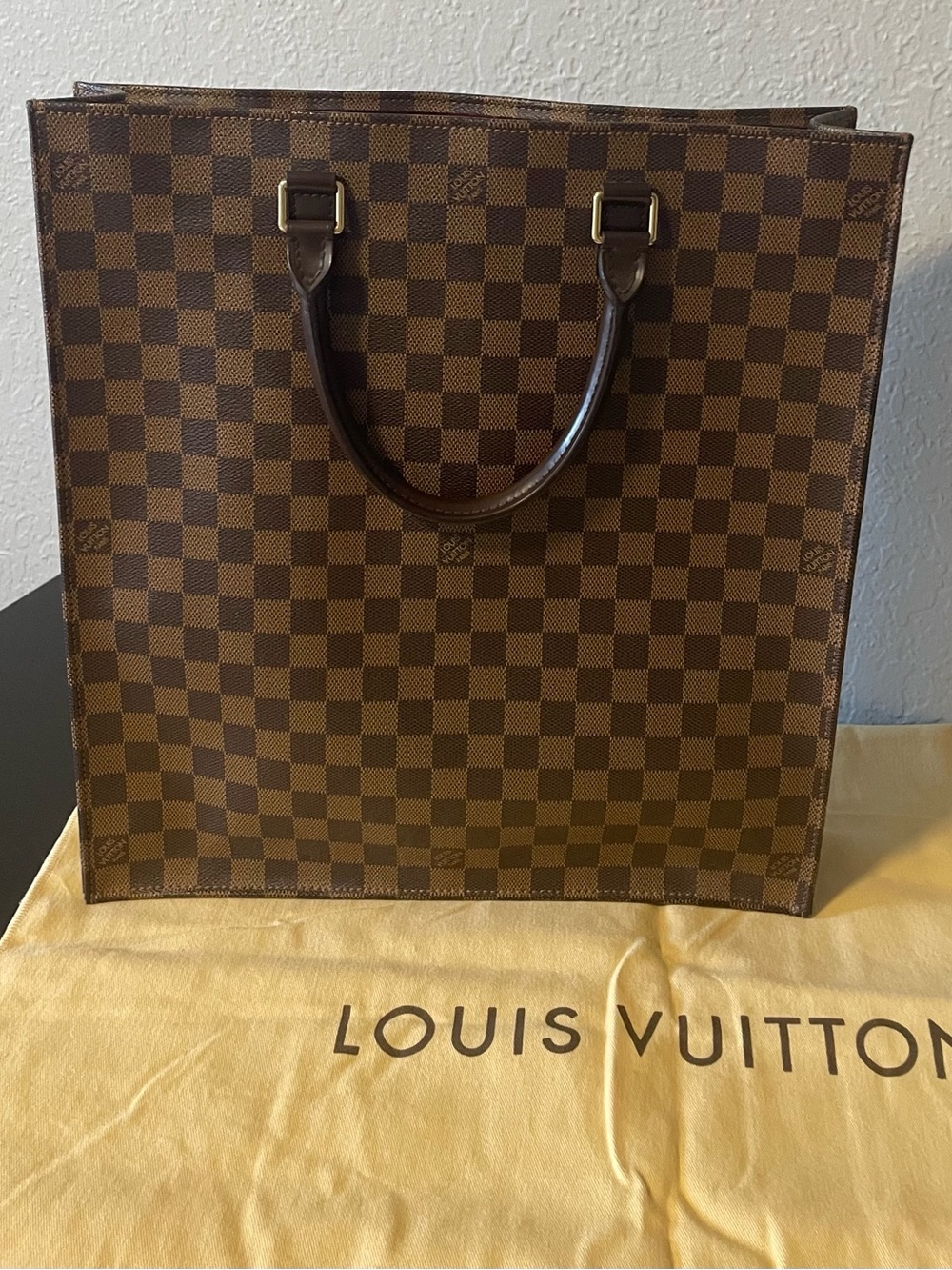 Authentic Louis Vuitton Brown Damier Sac Plat Ebene Tote